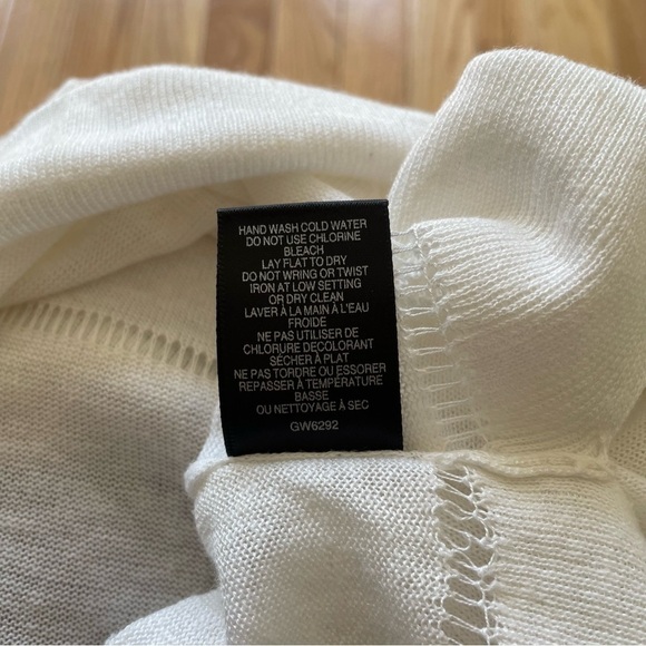 L.A.M.B. White Multi Linen Blend Long Sleeve V-Neck Light Weight Sweater Size S - Picture 7 of 12